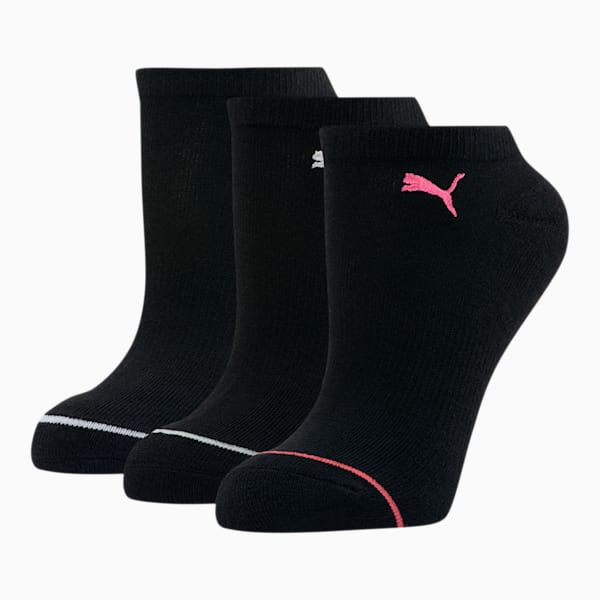 Women's No Show Socks [3 Pack], BLACK / MULTI, extralarge